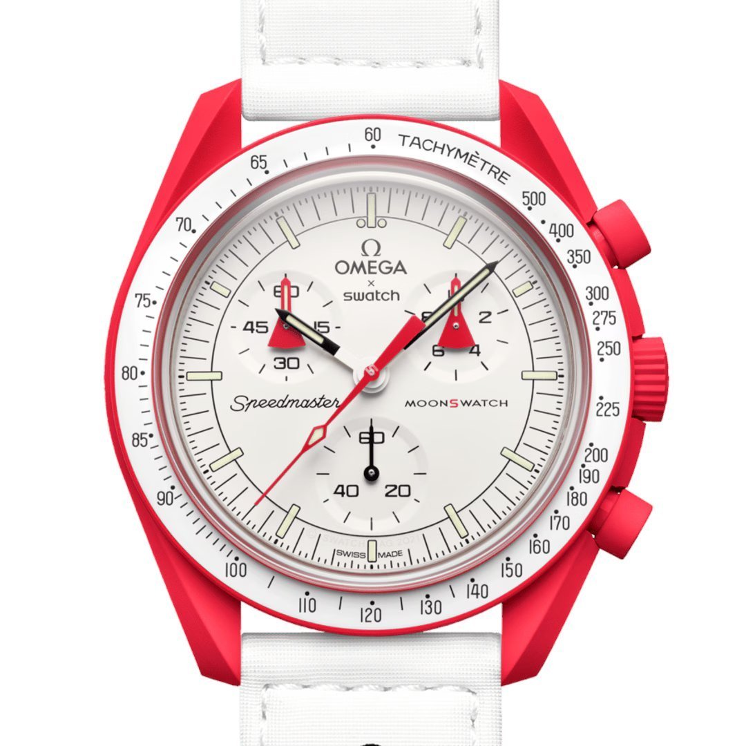 Omega X Swatch Mission To Mars Quartz Watch 42mm - SO33R100