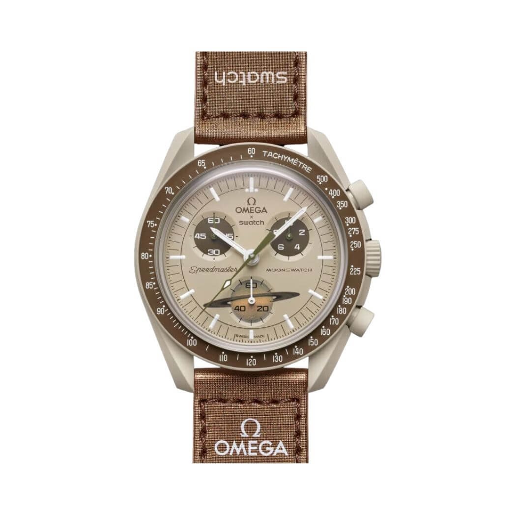 Omega X Swatch Mission To Saturn Quartz Watch 42mm - SO33T100